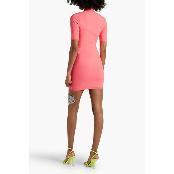 ALEXANDERWANG.T Appliquéd stretch-knit turtleneck mini dress SMALL $450 - Picture 2 of 9